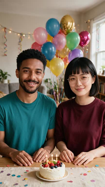 The actual AI-generated Birthday Party composite used as the starting image for this video