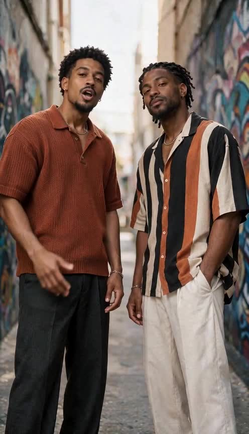 Graffiti Alley sample with two fictional adults