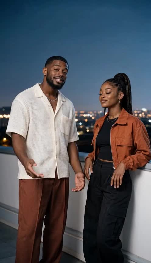 Rooftop Night sample with two fictional adults